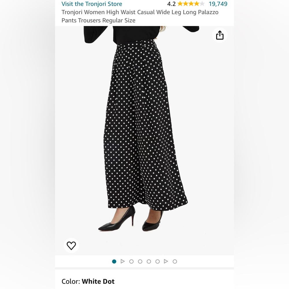Tronjori Women High Waist Casual Wide Leg Palazzo Pants Trousers (Small)